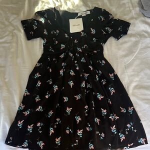 Diane Von Furstenberg Black Floral Dress